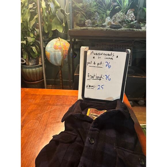 Juneau flannel Jacket shacket coat button up blue and black checks men's sz XXL - Picture 8 of 8